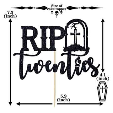 Rip Twenties Cake Topper - Death to My Twenties Cake Decorations for 30th Birthday