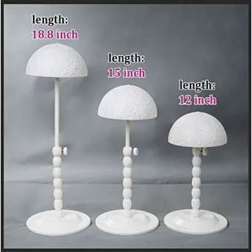 Youngther 2Pcs Wig Stand Adjustable Height Hat Display Portable Folding Wig Head Holders Plastic Wig Stand for Styling Wig Hair Drying Display(2 PCS (PACK OF 2) )(PACK OF 2)