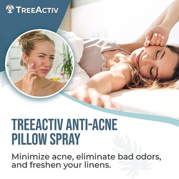 TreeActiv Anti-Acne Pillow Spray, 4 oz, Lavender Sleep Spray for Pillows, Pure Lavender Essential Oil Air Freshener, Pillow Linen Spray for Bedding, Aromatherapy Lavender Spray for Sleep, 1000 Sprays
