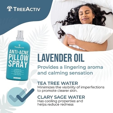 TreeActiv Anti-Acne Pillow Spray, 4 oz, Lavender Sleep Spray for Pillows, Pure Lavender Essential Oil Air Freshener, Pillow Linen Spray for Bedding, Aromatherapy Lavender Spray for Sleep, 1000 Sprays