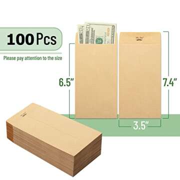Mr. Pen- Money Envelopes, 100 Pack, 6.5" x 3.5", Cash Saving Challenge, Small Money Budgeting Envelo...