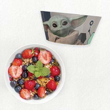 Zak Designs Star Wars The Mandalorian Dinnerware Set Includes Plate and Bowl, Made of Durable Melami...