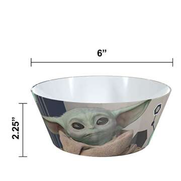 Zak Designs Star Wars The Mandalorian Dinnerware Set Includes Plate and Bowl, Made of Durable Melamine and Perfect for Kids (Baby Yoda, Grogu, 2-Piece Set, BPA-Free)