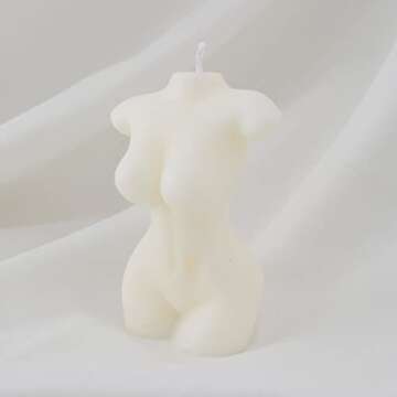 2 PCS Bubble Candle White Aromatherapy Candle, Cube Candle and Female Body Shaped Candle, Handmade Soy Wax Scented Candle Decorative Candle for Bedroom Bathroom Wedding