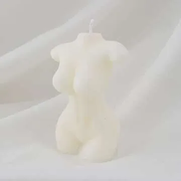 2 PCS Bubble Candle White Aromatherapy Candle, Cube Candle and Female Body Shaped Candle, Handmade Soy Wax Scented Candle Decorative Candle for Bedroom Bathroom Wedding