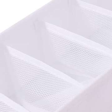 Qozary 6 Pack Sock Underwear Drawer Organizer Dividers, Collapsible Cabinet Closet Storage Boxes for Clothes, Socks, Lingerie, Underwear, Tie, Belt, Baby, Bedroom