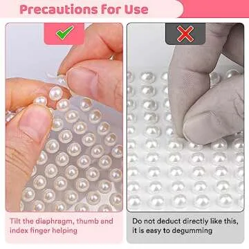 Caffox Self Adhesive White AB Hair Pearls Stickers