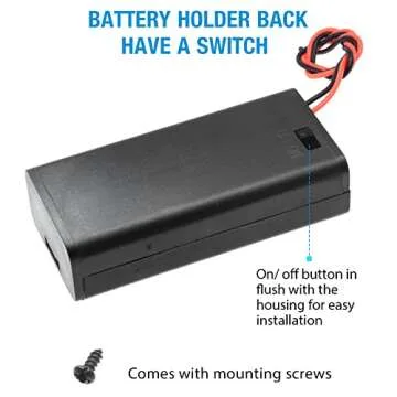 QTEATAK 5Pcs 2X 1.5V AA Battery Holder Case with On/Off Switch and Wire Leads