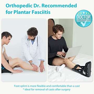 KD Plantar Fasciitis Night Splint, Plantar Fasciitis Relief Brace for Achilles Tendonitis, Foot Pain...