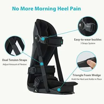 KD Plantar Fasciitis Night Splint, Plantar Fasciitis Relief Brace for Achilles Tendonitis, Foot Pain, Heel Spur, Calf Stretching, Fits Right or Left Foot