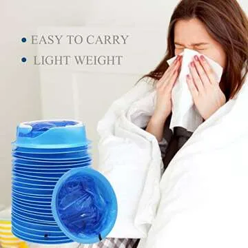 ATDAWN 50 Pack Emesis Bag, Disposable Vomit Bags, Aircraft & Car Sickness Bag, Nausea Bags for Travel Motion Sickness (Blue)