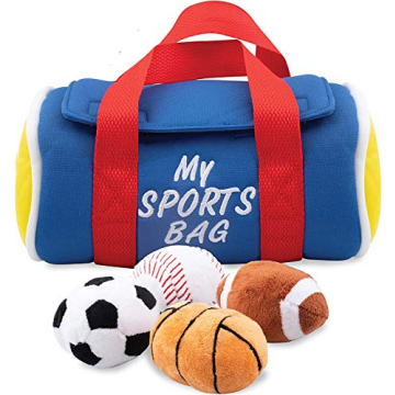 Etna My Sports Bag, Plush Toy Play Set - Toddler Sensory Toys with Plush Balls That Make Sports Soun...