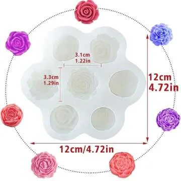 7 Sets Flower Candle Molds - 3D Valentine’s Day Mold for Creative Projects