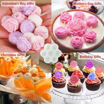 7 Sets Flower Candle Molds for Crafting and DIY Projects