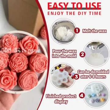 7 Sets Flower Candle Molds for Crafting and DIY Projects