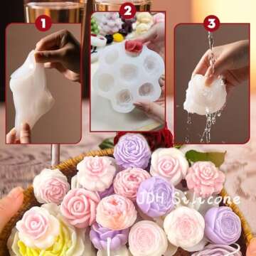 7 Sets Flower Candle Molds for Crafting and DIY Projects