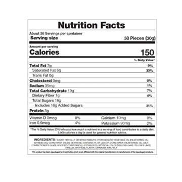 Peanut Butter Pieces Candy with Crunch Shell Bulk 2 Pounds