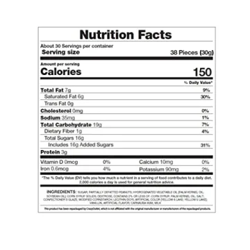 Peanut Butter Pieces Candy with Crunch Shell Bulk 2 Pounds