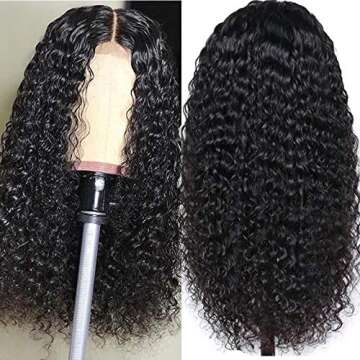 360 Lace Frontal Wigs Human Hair Water Wave Wigs for Black Women Brazilian Remy Human Hair Wet and W...
