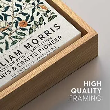 IDEA4WALL Framed Canvas Print Wall Art Cotton Prints Exhibition Poster Master Artist William Morris Nature Wilderness Oil Painting Impressionism for Living Room, Bedroom, Office - 16"x24" Natural