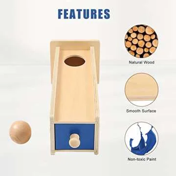 LEADER JOY Montessori Materials Object Permanence Box for Toddlers (Object Permanence Box w/Drawer)