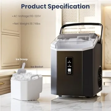 Antarctic Star Nugget Ice Maker - 35lbs Fast Production