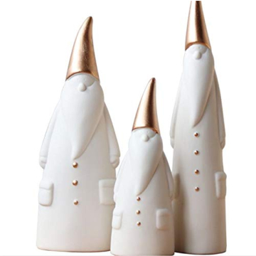 Charming MaxSimple Ceramic Santa Claus Statue Set - 3 Adorable White Figurines for Holiday Decor