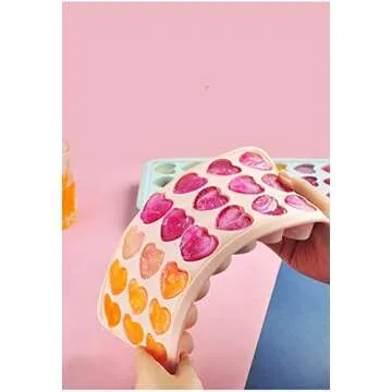 Heart-Shaped Silicone Ice Cube Tray for Party Fun