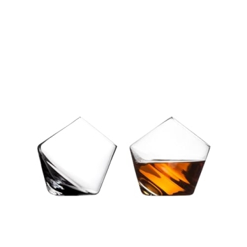 Sempli Cupa-Rocks Tumbler Glasses Set of 2 - Hand Blown Whiskey Glasses for Scotch, Bourbon & Brandy...