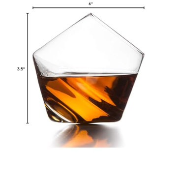 Sempli Cupa-Rocks Tumbler Glasses Set of 2 - Hand Blown Whiskey Glasses for Scotch, Bourbon & Brandy, Lead-Free Crystal, Swirling Aeration, Ultra Clear - 9.25 oz