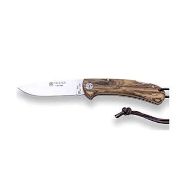 Joker Cocker NB134 Knife - 3.54" Stainless Steel, Bocote Wood Handle, Perfect for Hunting and Campin...