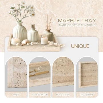 MAONAME Marble Decorative Tray for Home & Vanity Organization