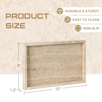 MAONAME Marble Decorative Tray for Home & Vanity Organization