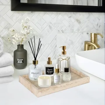 MAONAME Marble Decorative Tray for Home & Vanity Organization