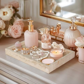 MAONAME Marble Decorative Tray for Home & Vanity Organization