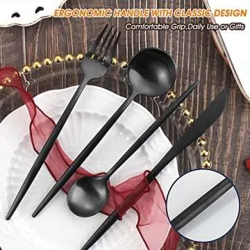 Matte Black Silverware Set,20 Piece Stainless Steel Flatware Set,Service for 4,BEGEEL Satin Finish Tableware Cutlery Set,Utensil Sets for Kitchen and Home,Dishwasher Safe