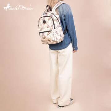 Montana West Backpack for Women Western Travel Backpack Purse Casual Daypack for Laptop College