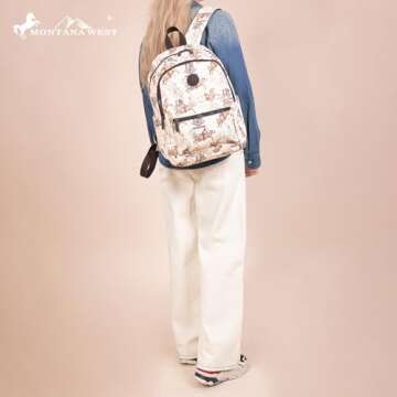 Montana West Backpack for Women Western Travel Backpack Purse Casual Daypack for Laptop College