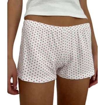 Adoeren Women Lounge Shorts Y2k Elastic Low Rise Pajama Shorts Floral Print Cute Sleep Shorts Pj Bot...