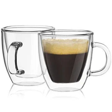 JoyJolt Savor Double Wall Insulated Espresso Mugs Set - 5.4-Ounces, Perfect for Coffee & Tea