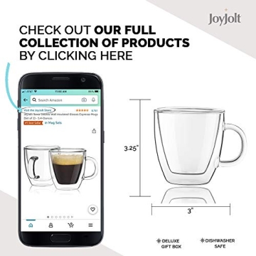JoyJolt Savor Double Wall Espresso Mugs - Set of 2