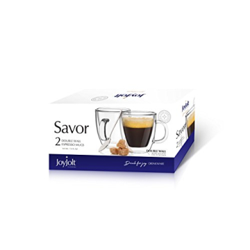 JoyJolt Savor Double Wall Espresso Mugs - Set of 2
