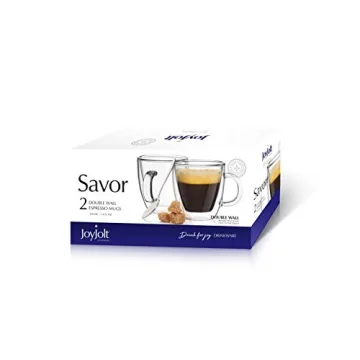 JoyJolt Savor Double Wall Espresso Mugs - Set of 2