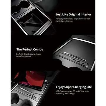 JOWUA Mini LED Hub for Tesla Model Y & 3 with USB Ports