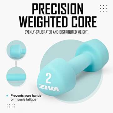 ZIVA 3lb Rubber Tribell Dumbbell Pairs for Strength Training