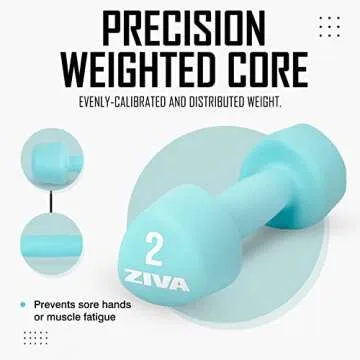 ZIVA 3lb Rubber Tribell Dumbbell Pairs for Strength Training
