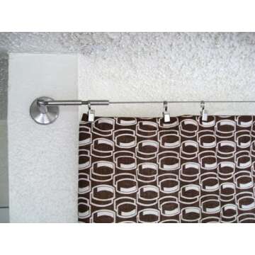 Ikea DIGNITET Curtain Drapes Wire 197" + 24 Rings with Clips Set, New