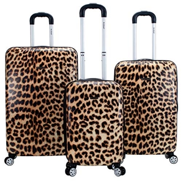 Rockland Safari Hardside Spinner Luggage Set in Leopard - 3 Piece