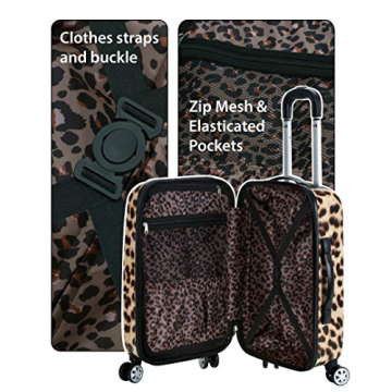 Rockland Safari Hardside Spinner Luggage Set in Leopard - 3 Piece