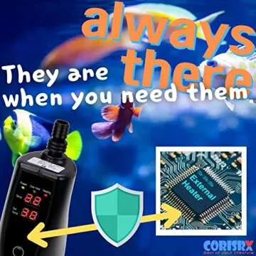 CORISRX 150w/300w/500w in-Line External Heater Aquarium Heater - 150/300/500 WATT 1/2",5/8" (Applied to Both Sizes) (Black 150 Watt 5/8",1/2" Hose)